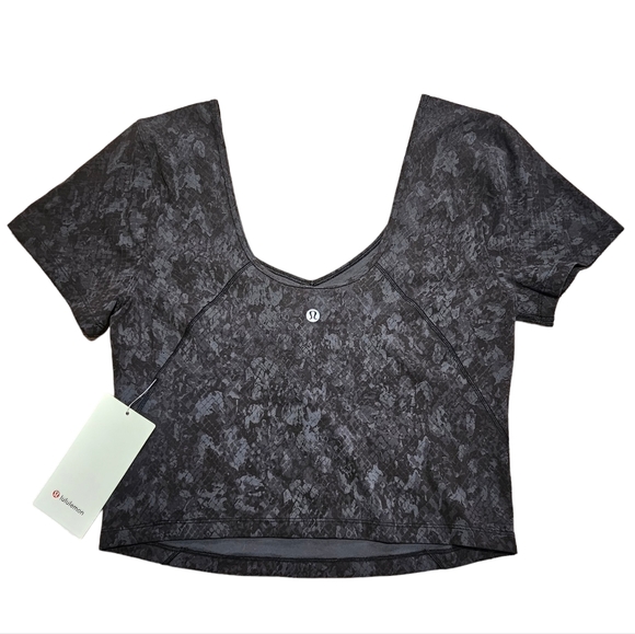 NWT, Lululemon Align Shirt, Hideaway Camo Deep Coal Multi, Size 12 - Picture 4 of 7